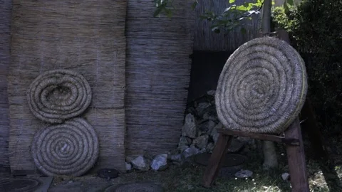 Straw Target in the nature Stock Footage 86069524