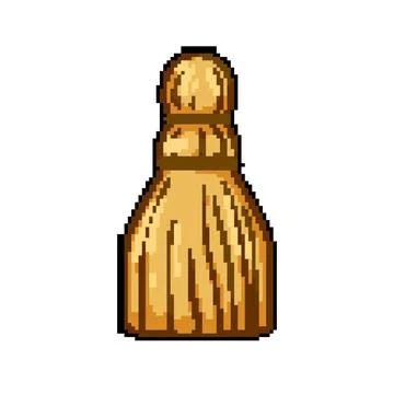 Straw tassel vector drawing representing a folk craft element Stock Illustration