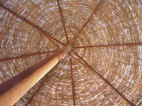Straw umbrella Stock Photos