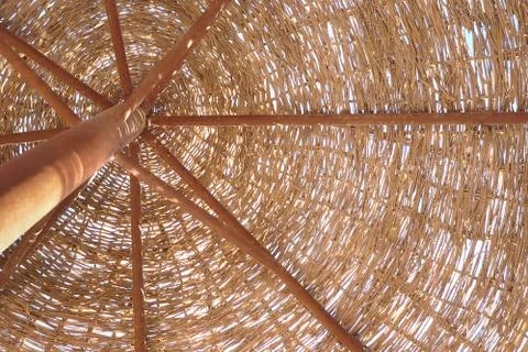 Straw umbrella Stock Photos