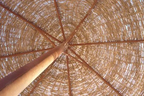 Straw umbrella Stock Photos
