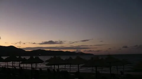 Straw umbrellas on the Greece beach Stock Footage 8990152
