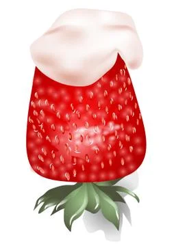 Strawberrie with cream Stock Illustration