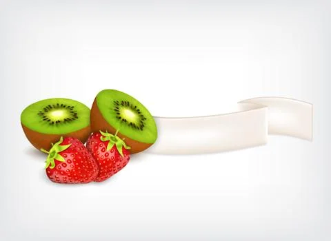 Strawberries amd kiwi Stock Illustration