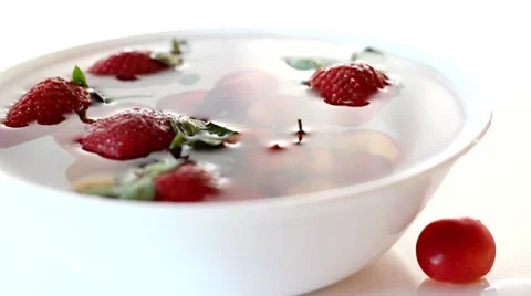 Strawberries and Cherries Stock Footage 8685605