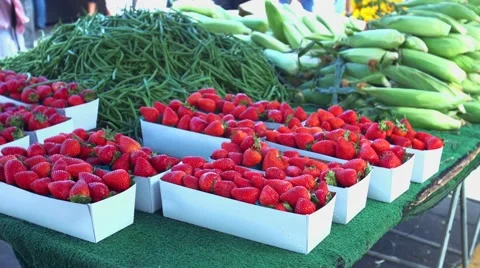 Strawberries and Vegetables Stock Footage 59083980