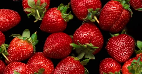 Strawberries background Video stock 60784234