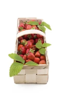 Strawberries in the basket Stock Photos
