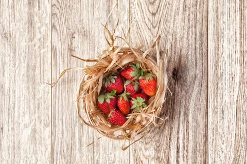Strawberries in a basket Stock Photos