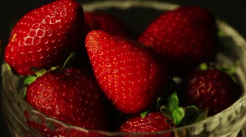 Strawberries in a bowl Stock Footage 50367349