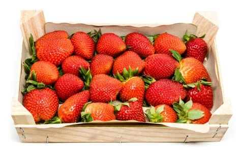 Strawberries in a box Stock Photos
