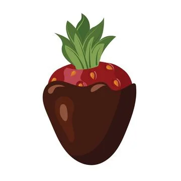 Strawberries in chocolate. Stock Illustration