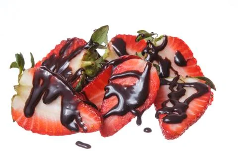 Strawberries with chocolated Stock Photos