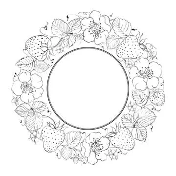 Strawberries in a circle isolated Stock Illustration