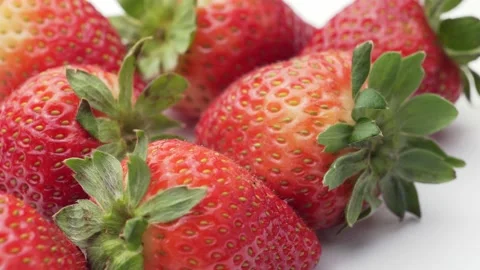 Strawberries close up background, sweet fruit that can represent freshness Video stock 162074737