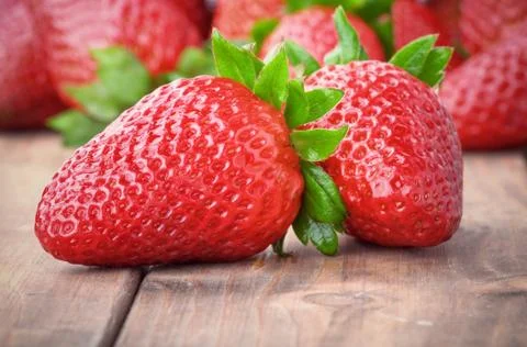 Strawberries closeup Stock Photos