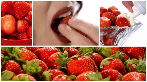 Strawberries collage Video stock 32661090