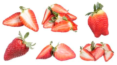 Strawberries collage Stock Photos