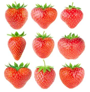 Strawberries collection Stock Photos
