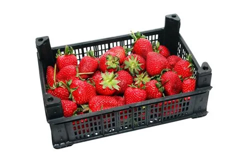 Strawberries In A Container Stock Photos