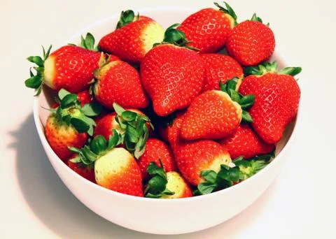 Strawberries in a dish Stock Photos