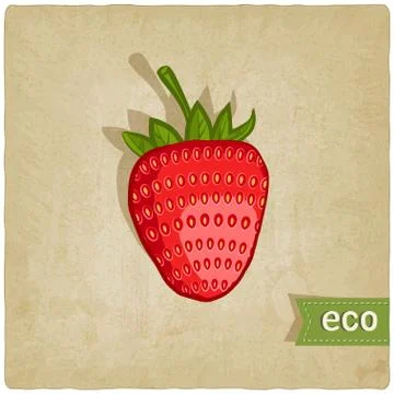 Strawberries eco background Stock-Illustration