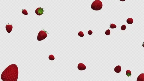 Strawberries exploding over alpha channel. Strawberrys explosion Stock Footage 239124831