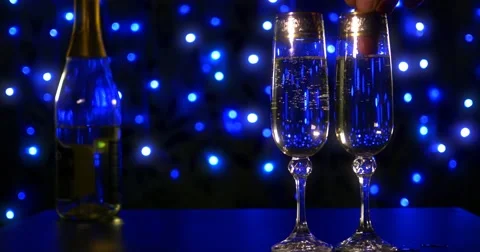  Strawberries falling into the champagne Video stock 61551941