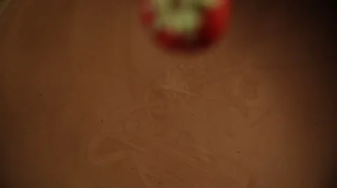 Strawberries Falling into Melted Chocolate Stock Footage 51599881