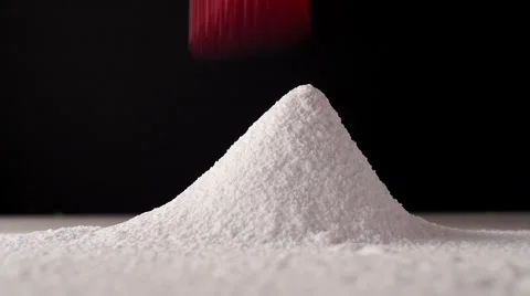 Strawberries falling in powdered sugar. Stock Footage 50127744