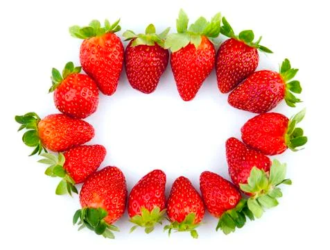 Strawberries frame Stock Photos