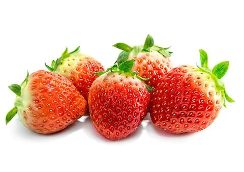 Strawberries fruit isolated Stock Photos