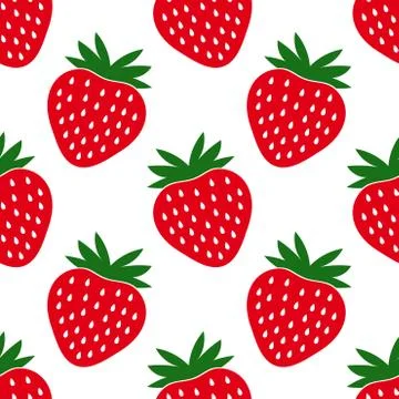 Strawberries fruits seamless pattern. Vector illustration Stock Illustration