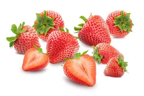 Strawberries isolated on white background Stock Photos