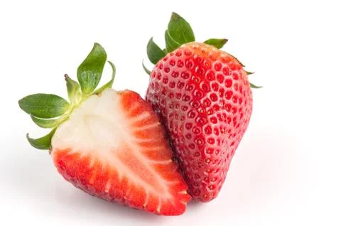 Strawberries isolated in a withe background - isolated white bac Stock Photos