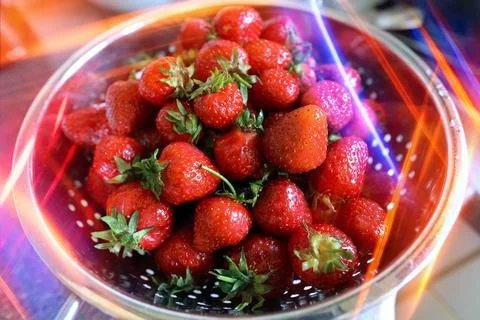 Strawberries with light reflections Foto stock