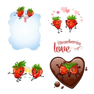 Strawberries love Stock Illustration