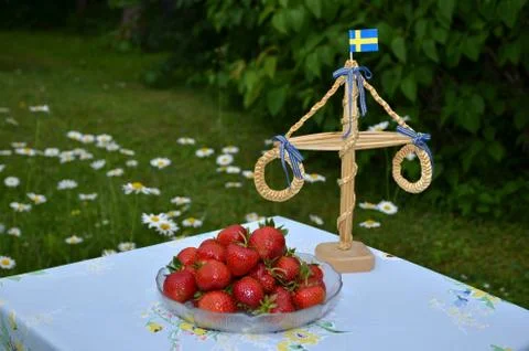 Strawberries at midsummer Stock Photos