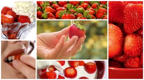 Strawberries montage 스톡 동영상 41393591