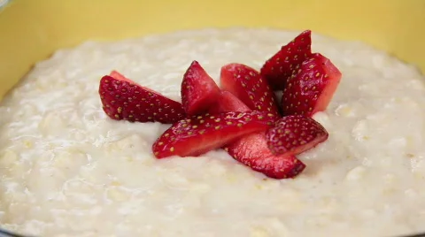 Strawberries On Oats Stock Footage 861103