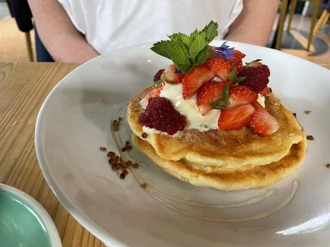 Strawberries pancake Stock Photos