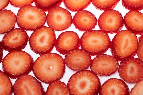 Strawberries pattern background. Fresh strawberries with textured fruit. Stra Stock Photos