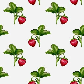 Strawberries pattern design for textile and wrapping paper use in endless r.. Stock Illustration