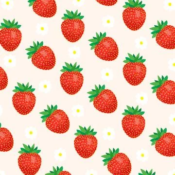 Strawberries pattern vector Stock Illustration