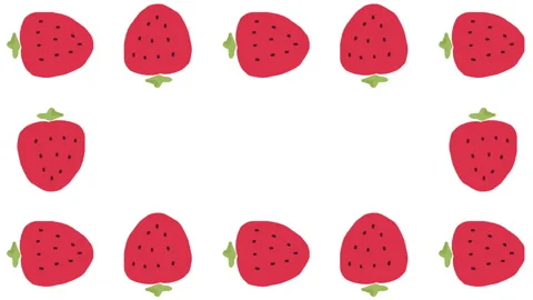 Strawberries pattern on white background stop motion Video stock 282501108