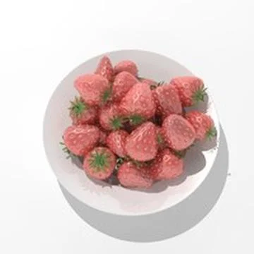Strawberries Plate 3D Model