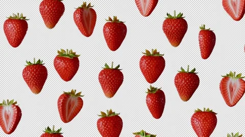 Strawberries Rain Loop Stock Footage 341480538