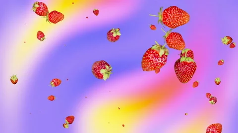 Strawberries rotate on an abstract background Vidéo 148326849