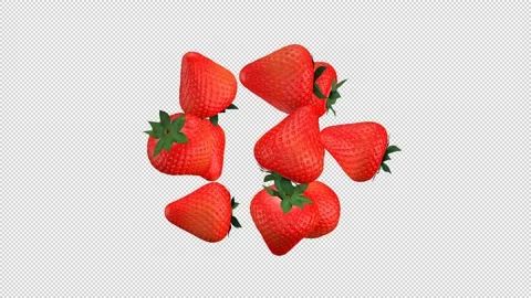 Strawberries rotate in transparent background 動画素材 148754733