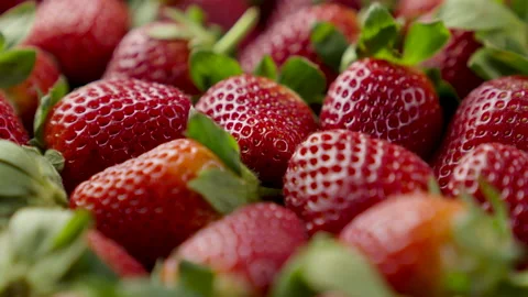 Strawberries rotating fresh red fruit loop Stock Footage 138790488